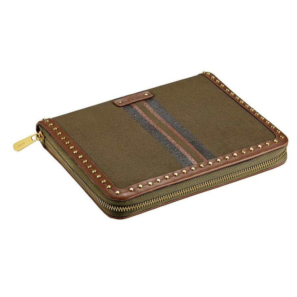 WOLF Ida Khaki Travel Zip Jewellery Portfolio