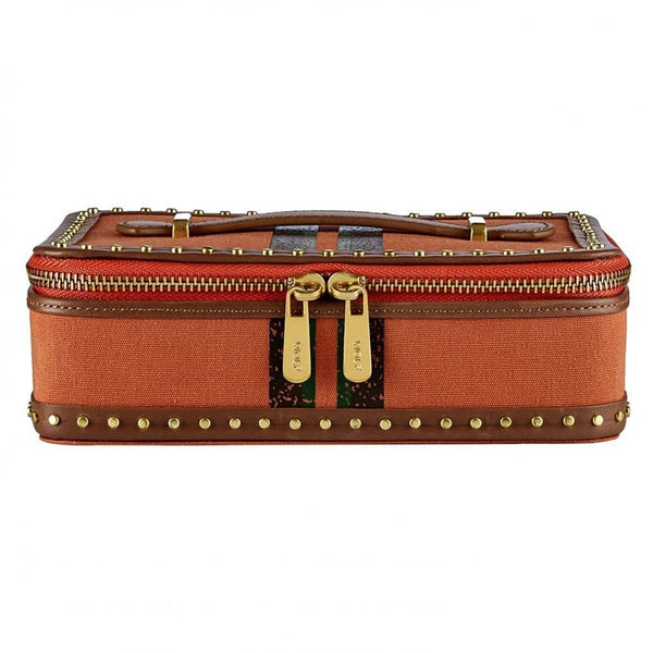 WOLF Ida Orange Travel Zip Jewellery Case