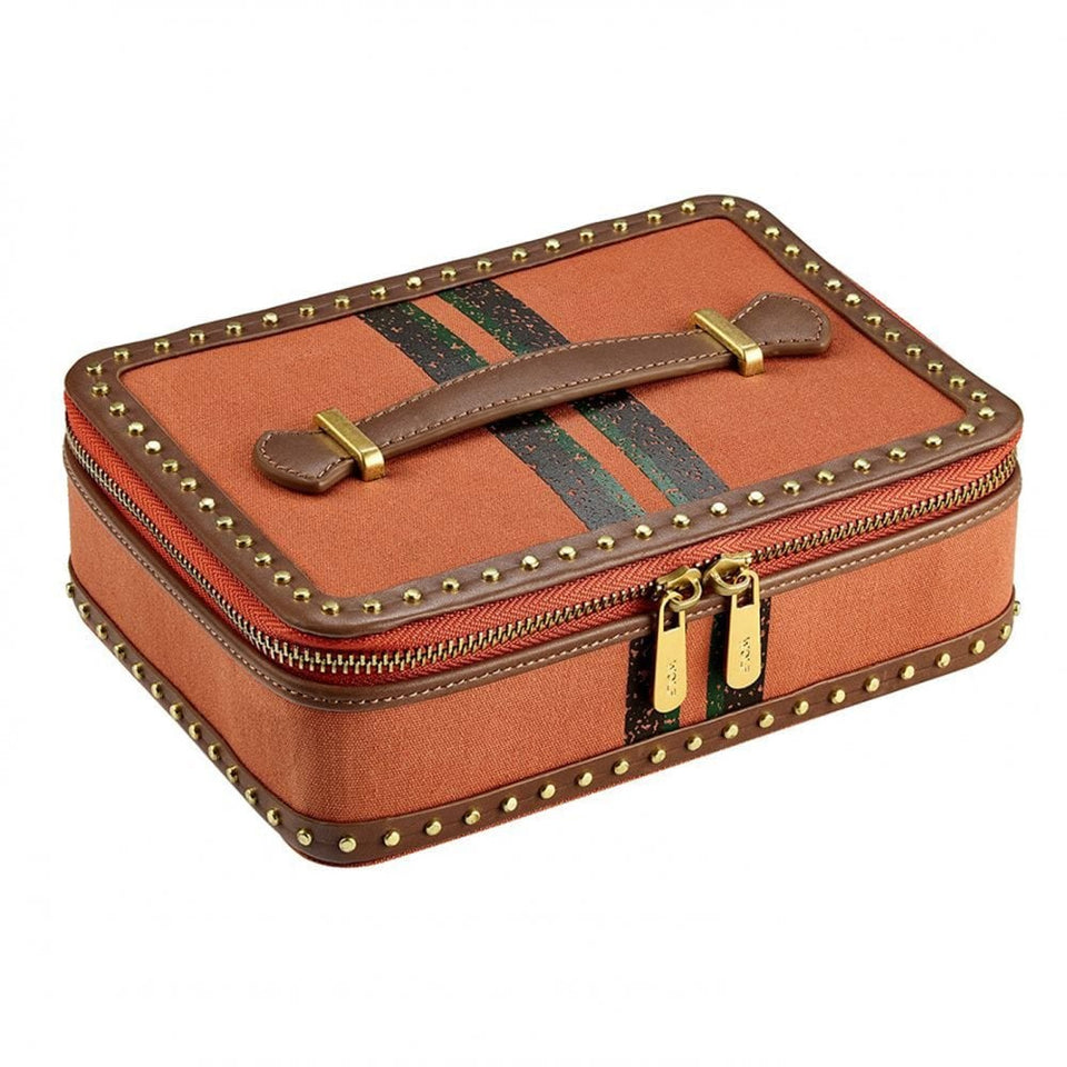 WOLF Ida Orange Travel Zip Jewellery Case
