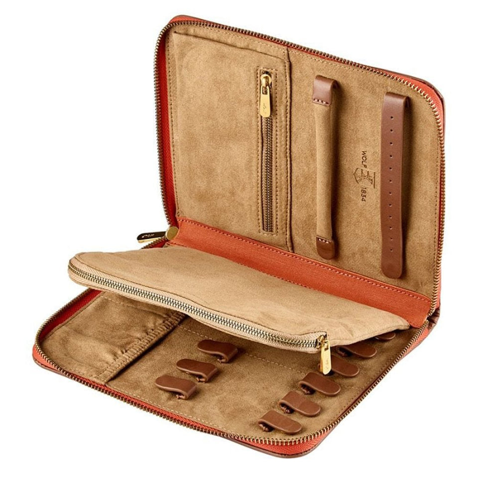 WOLF Ida Orange Travel Zip Jewellery Portfolio
