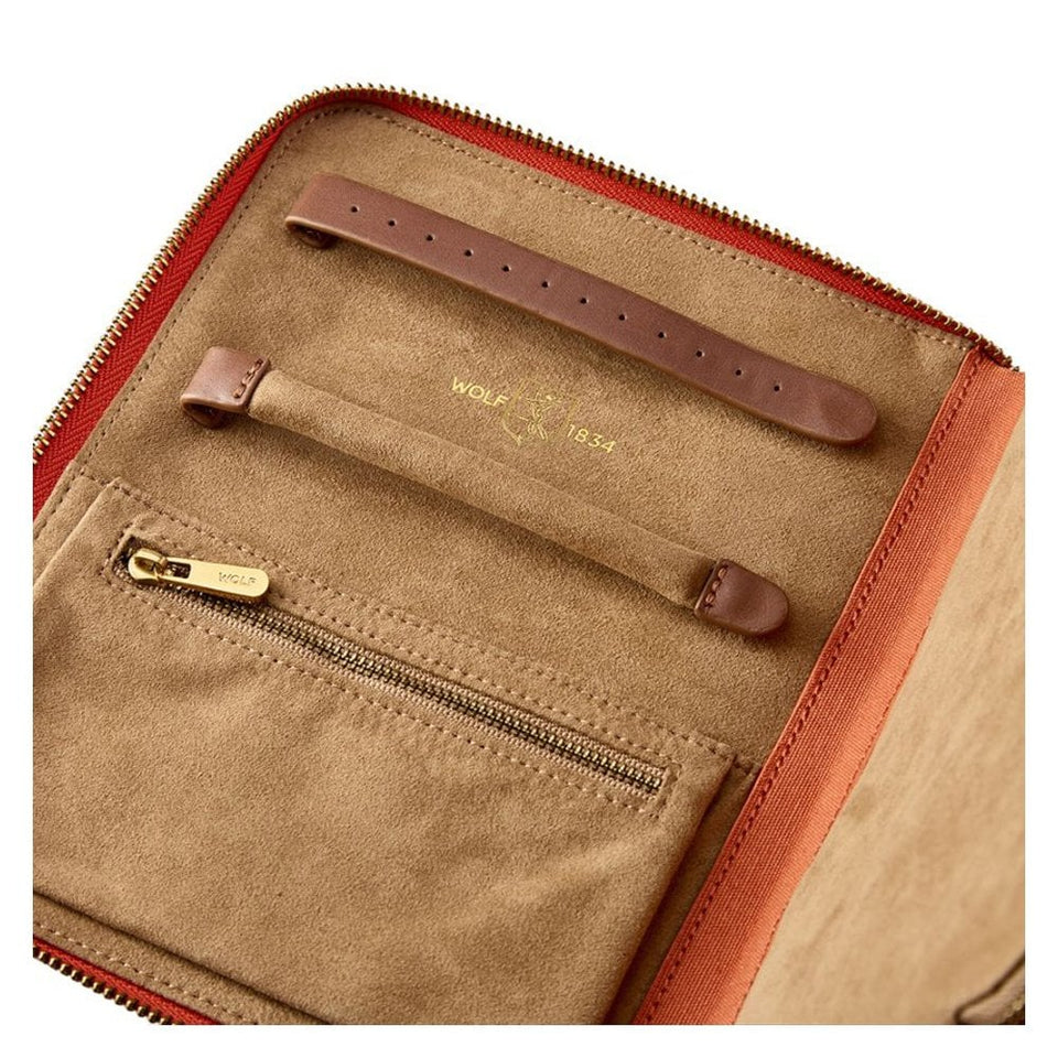 WOLF Ida Orange Travel Zip Jewellery Portfolio