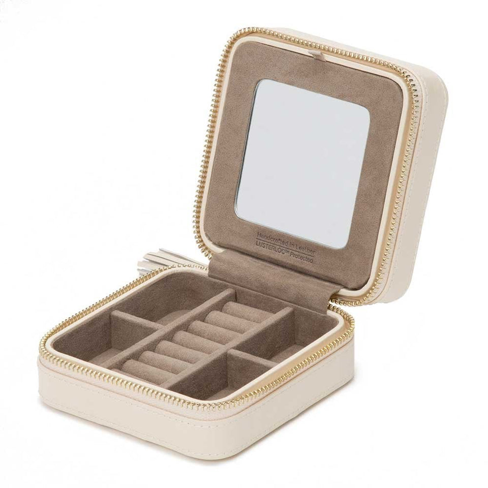 WOLF Ivory Caroline Zip Travel Case