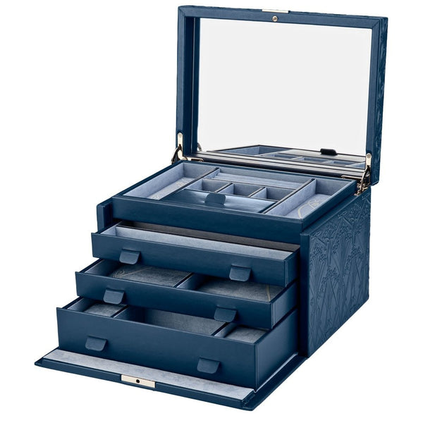 WOLF Liberty All Over Lanthe Large Navy Jewellery Box