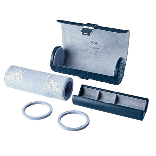 WOLF Liberty All Over Lanthe Navy Triple Watch Roll