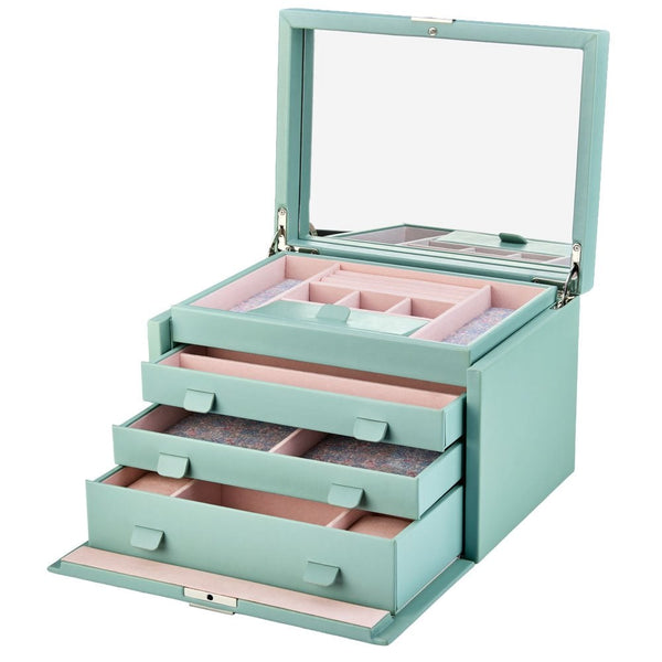 WOLF Liberty Julia Interior Print Large Sage Green Jewellery Box