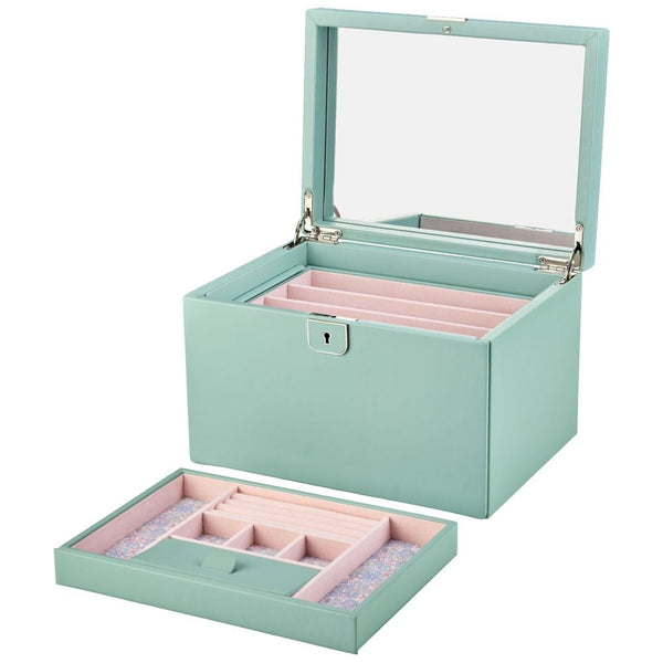 WOLF Liberty Julia Interior Print Large Sage Green Jewellery Box