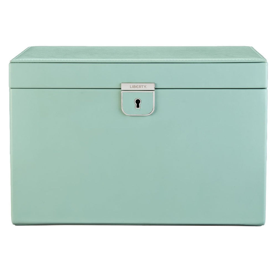 WOLF Liberty Julia Interior Print Large Sage Green Jewellery Box