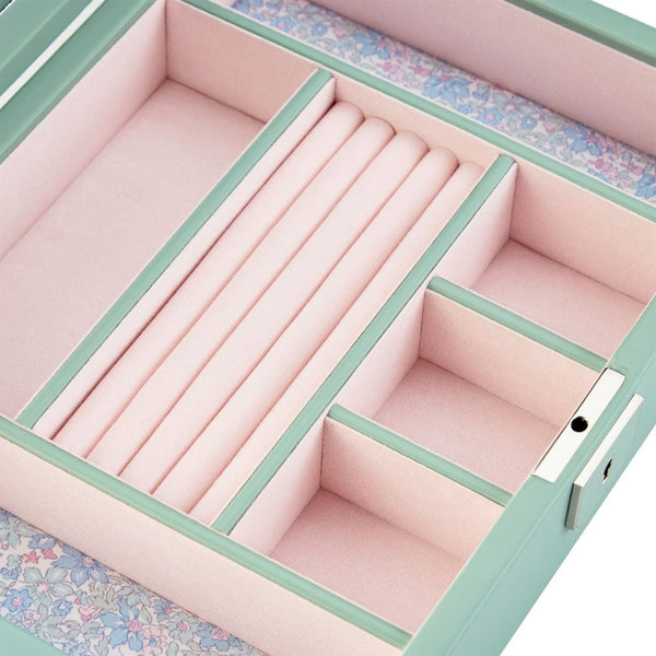 WOLF Liberty Julia Interior Print Medium Sage Green Jewellery Box