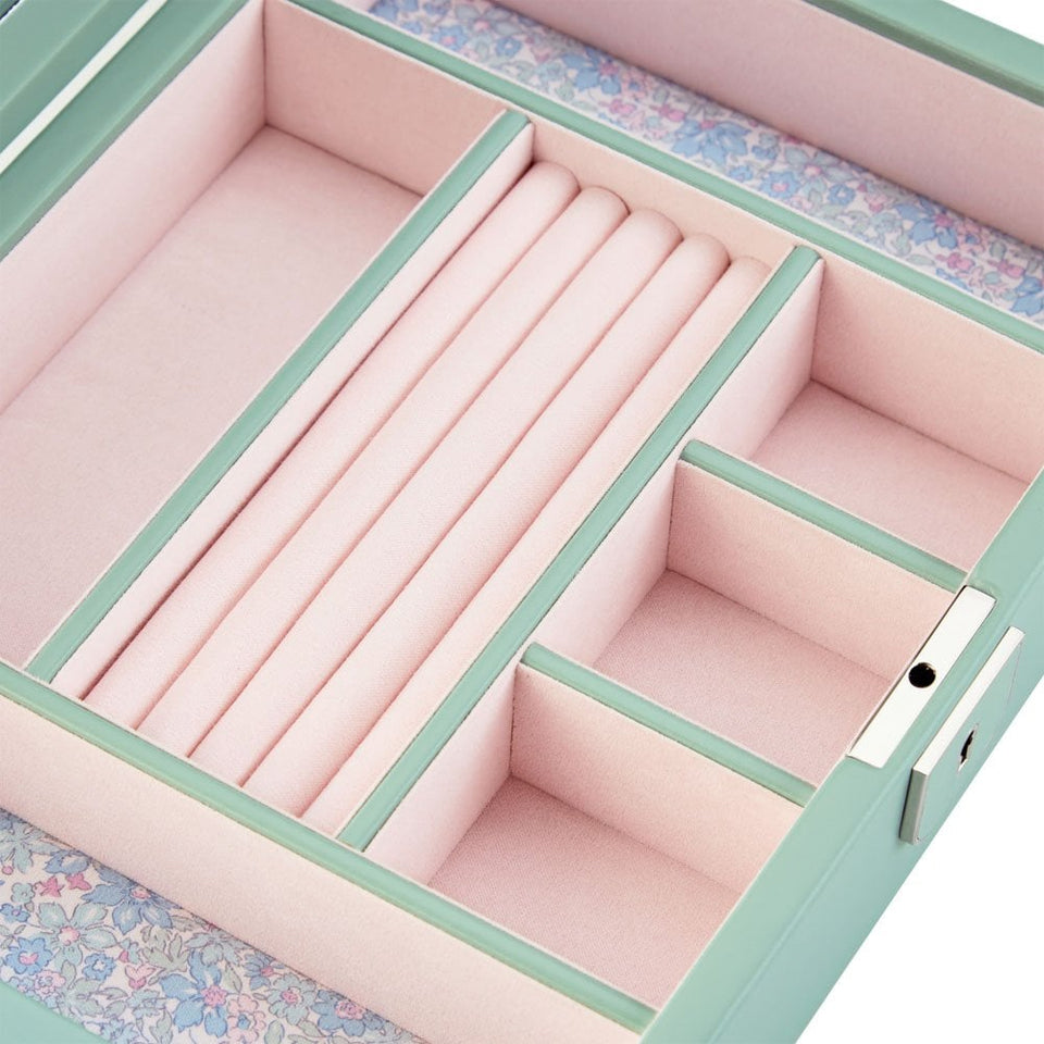 WOLF Liberty Julia Interior Print Medium Sage Green Jewellery Box