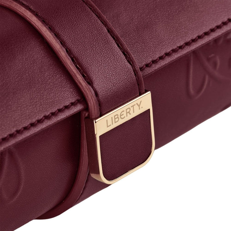 WOLF Liberty Lanthe Burgundy Triple Watch Roll