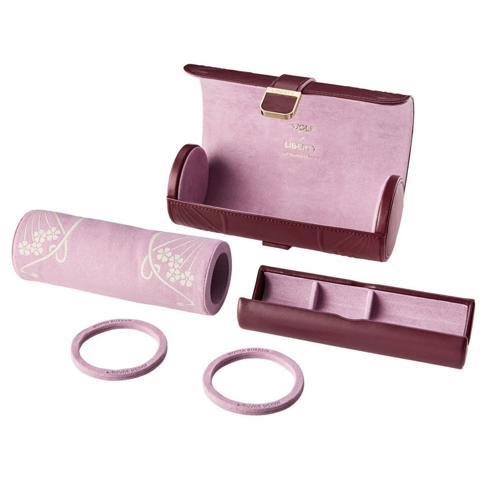 WOLF Liberty Lanthe Burgundy Triple Watch Roll