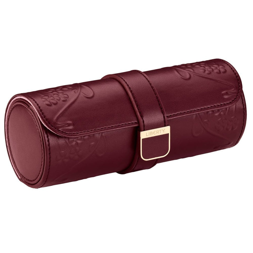 WOLF Liberty Lanthe Burgundy Triple Watch Roll