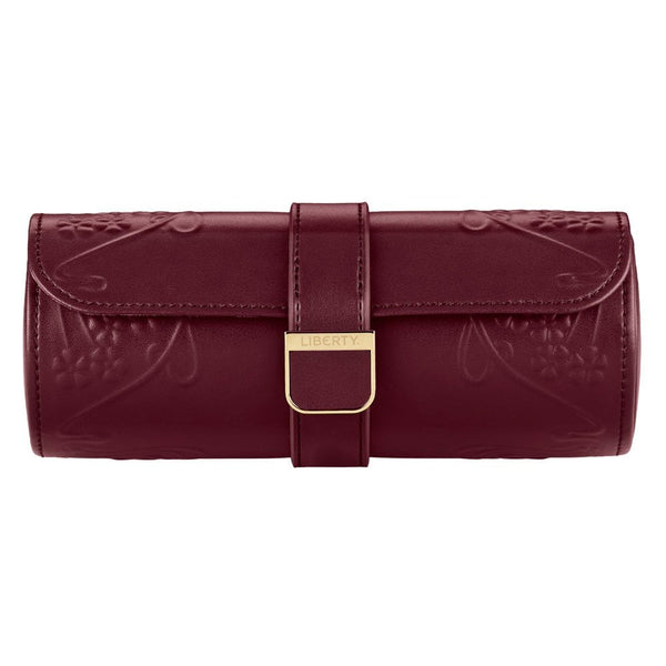 WOLF Liberty Lanthe Burgundy Triple Watch Roll