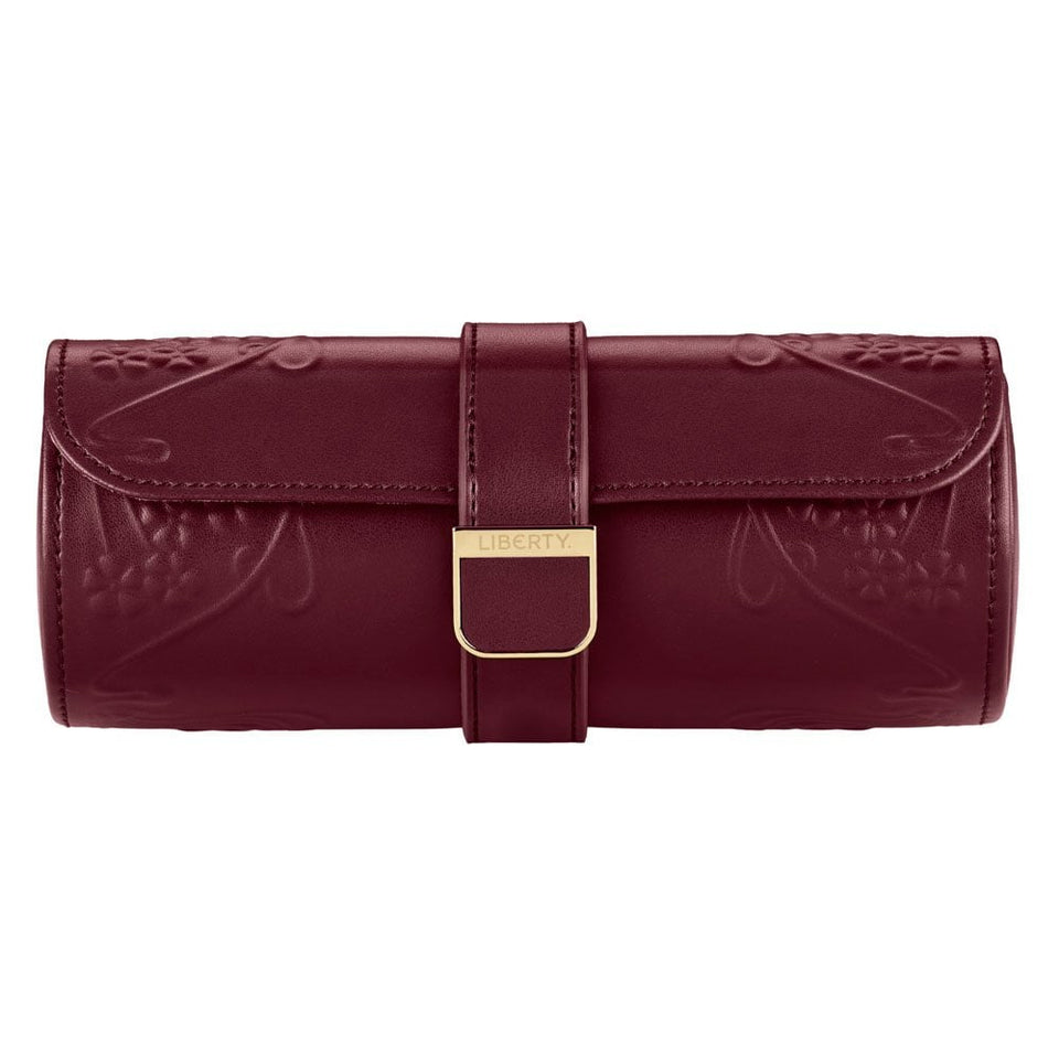 WOLF Liberty Lanthe Burgundy Triple Watch Roll