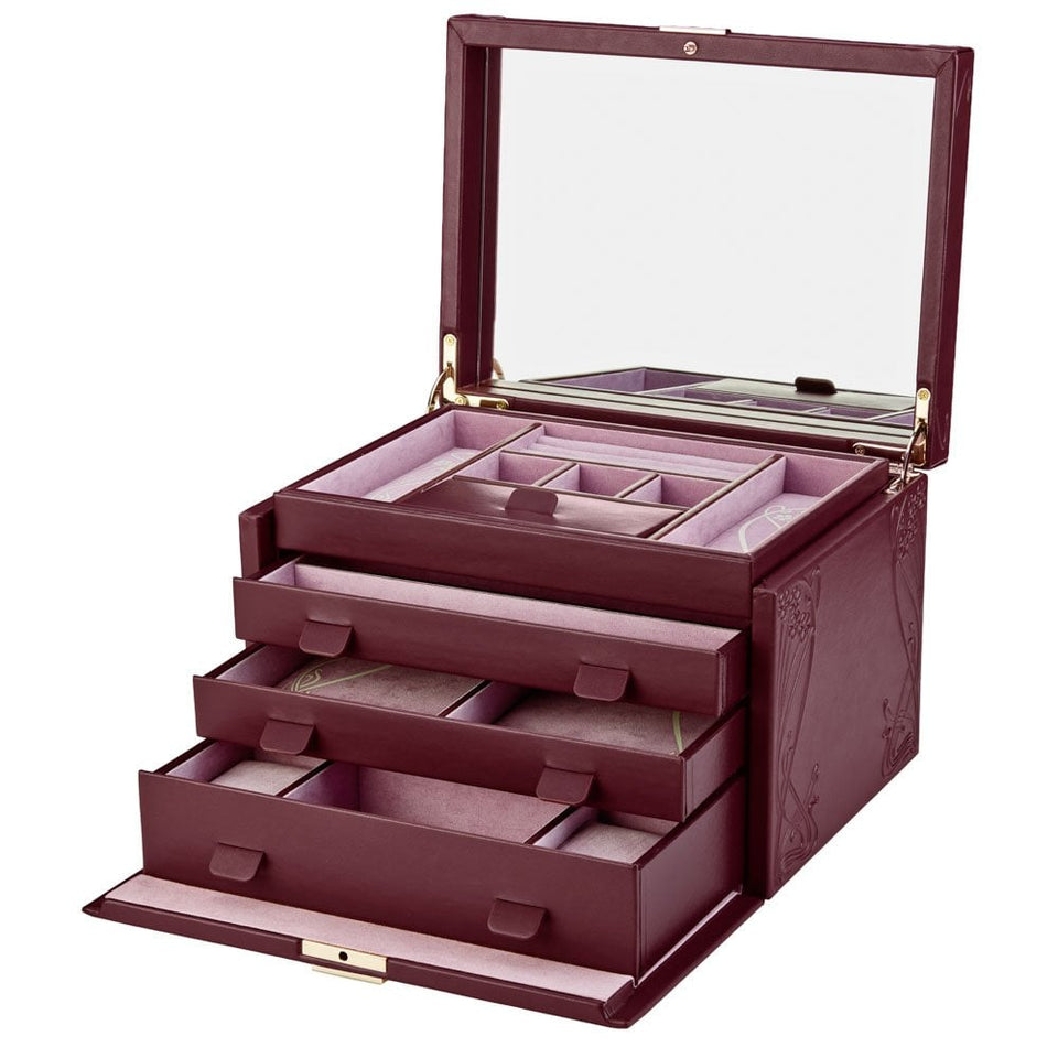 WOLF Liberty Lanthe Large Burgundy Jewellery Box