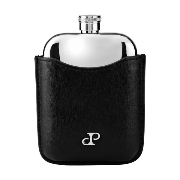 WOLF Philipp Black Vegan Leather Hip Flask