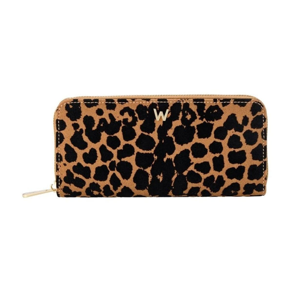 WOLF Savanna Leopard Print Long Zip Wallet