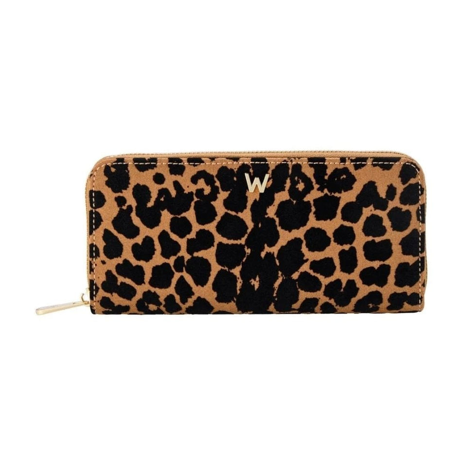 WOLF Savanna Leopard Print Long Zip Wallet