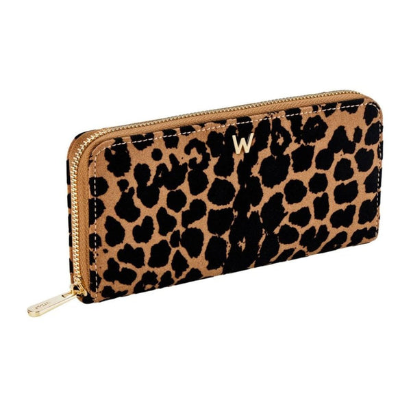 WOLF Savanna Leopard Print Long Zip Wallet