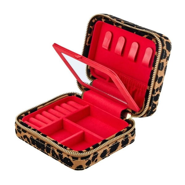 WOLF Savanna Leopard Print Zip Jewellery Case