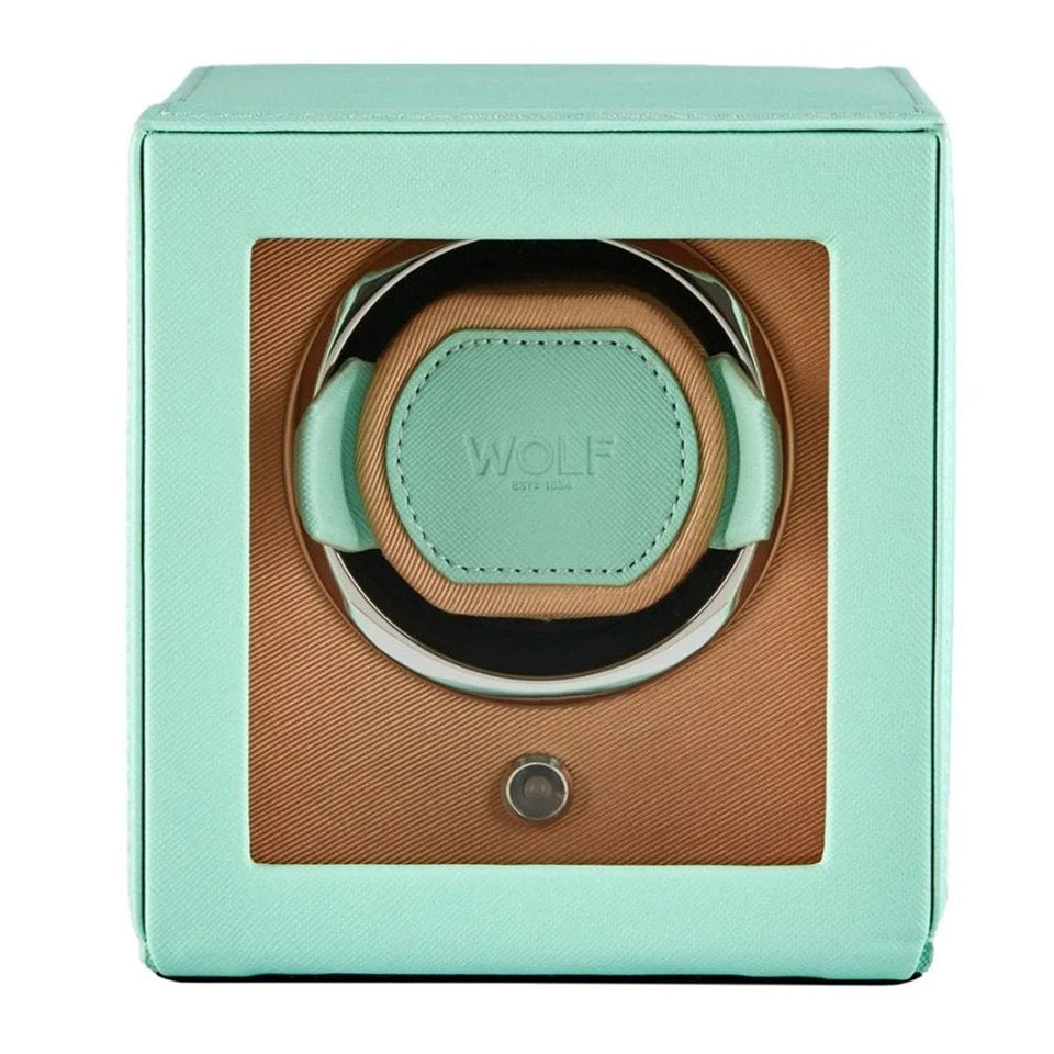 WOLF Seltzer Mint Peach Cub Watch Winder With Cover