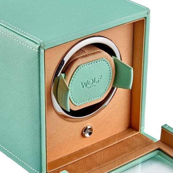 WOLF Seltzer Mint Peach Cub Watch Winder With Cover