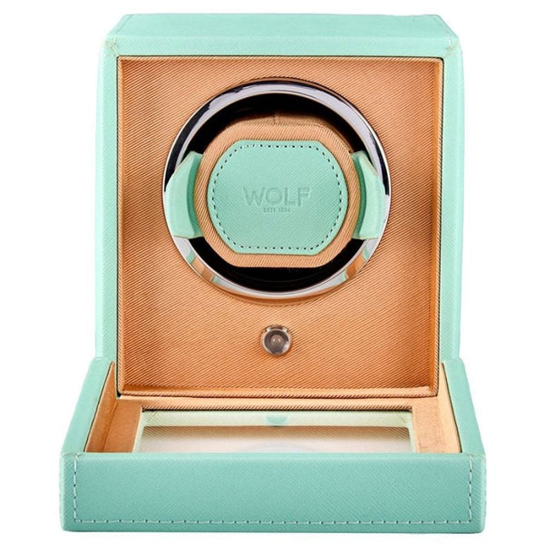 WOLF Seltzer Mint Peach Cub Watch Winder With Cover
