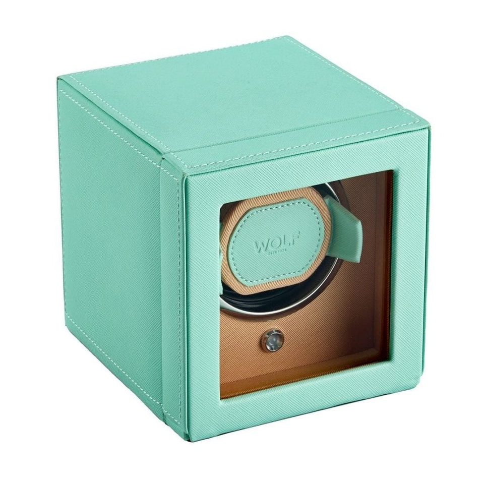 WOLF Seltzer Mint Peach Cub Watch Winder With Cover