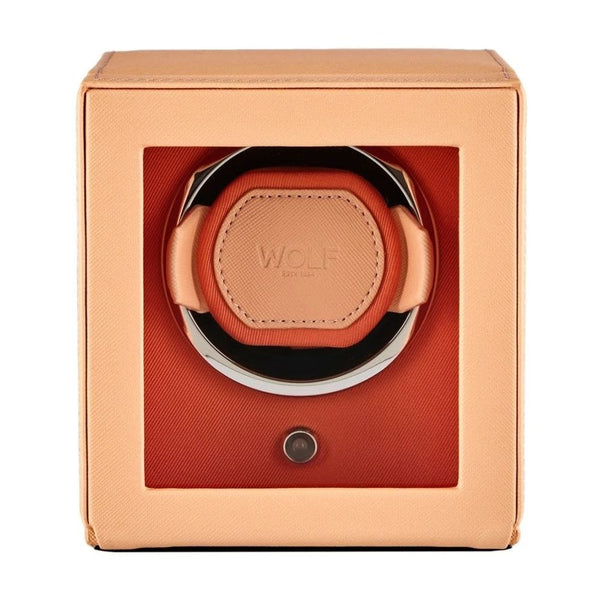 WOLF Seltzer Peach Orange Cub Watch Winder With Cover