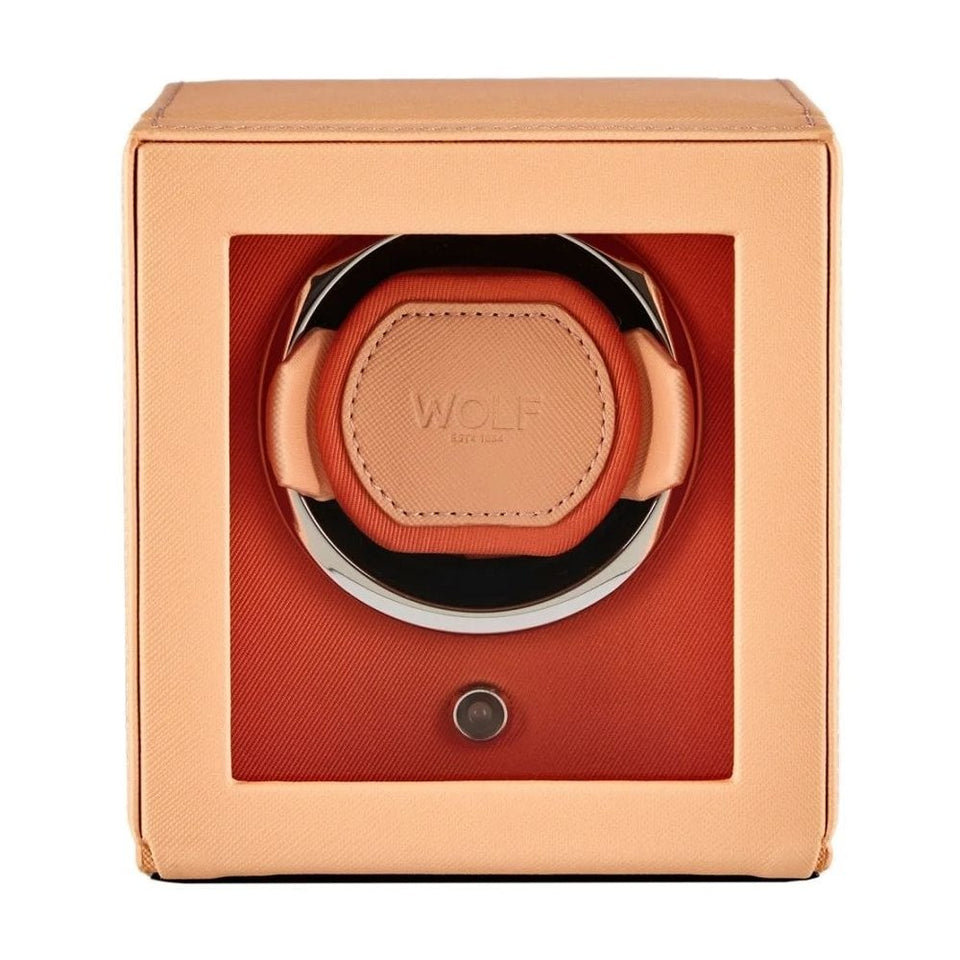 WOLF Seltzer Peach Orange Cub Watch Winder With Cover