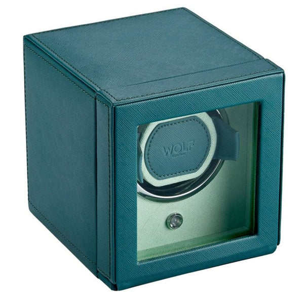 WOLF Seltzer Teal Mint Cub Watch Winder With Cover