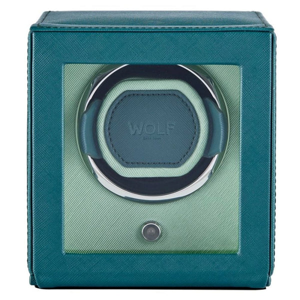 WOLF Seltzer Teal Mint Cub Watch Winder With Cover