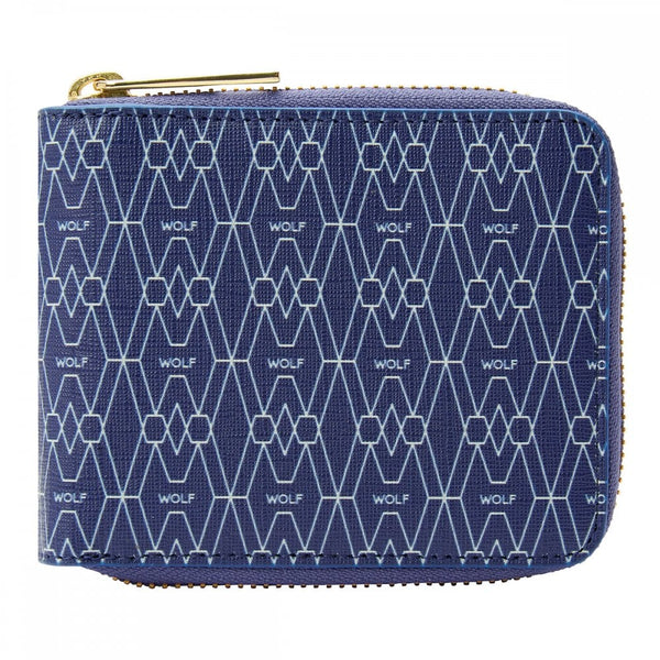 WOLF Signature Vegan Blue Zip Around Wallet