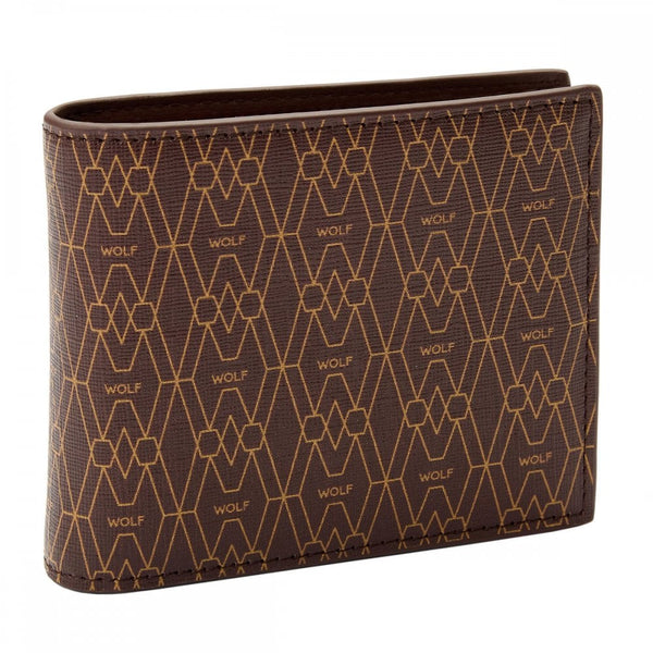 WOLF Signature Vegan Brown Billfold Coin Wallet
