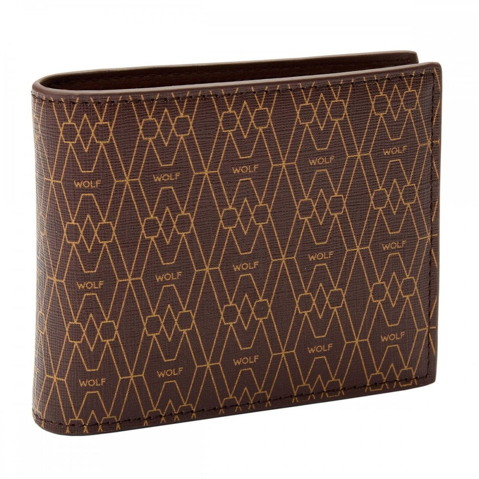 WOLF Signature Vegan Brown Billfold Coin Wallet