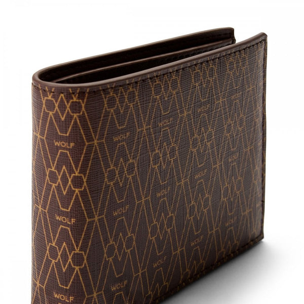 WOLF Signature Vegan Brown Billfold Coin Wallet