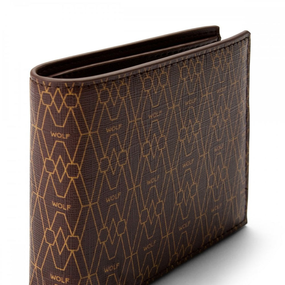 WOLF Signature Vegan Brown Billfold Coin Wallet