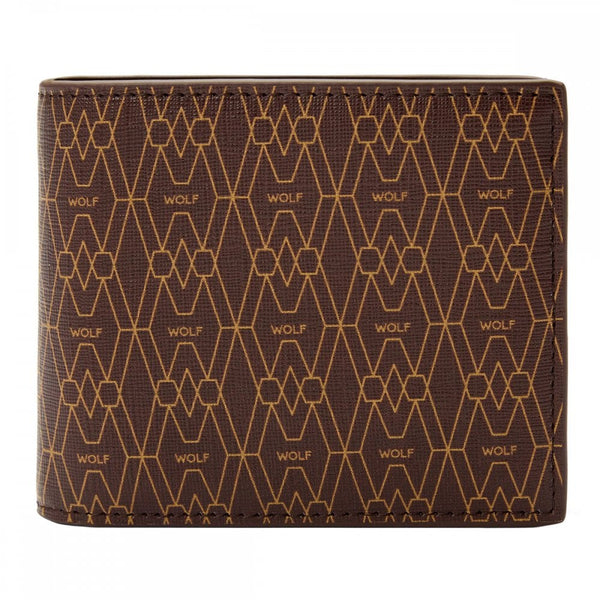 WOLF Signature Vegan Brown Billfold Coin Wallet