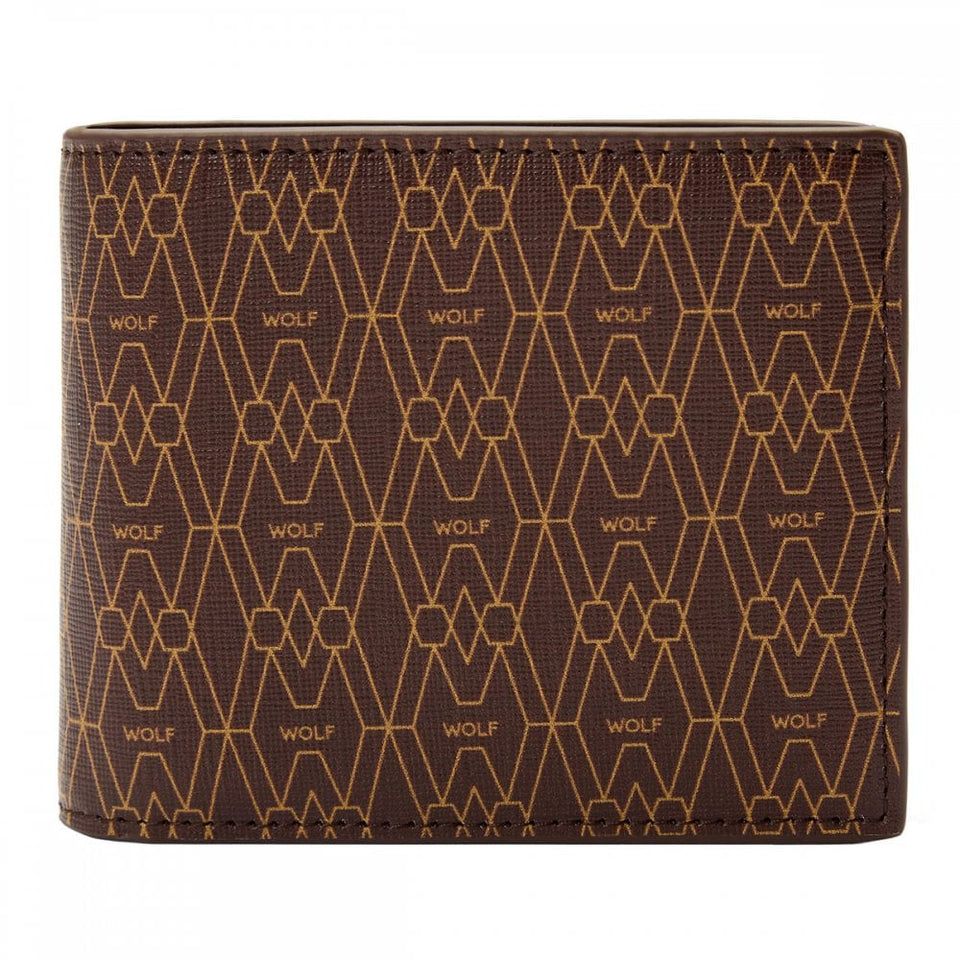 WOLF Signature Vegan Brown Billfold Coin Wallet