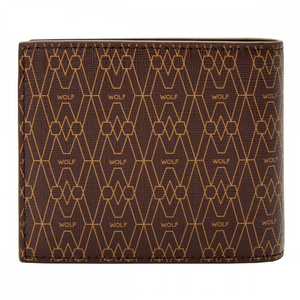WOLF Signature Vegan Brown Billfold Coin Wallet