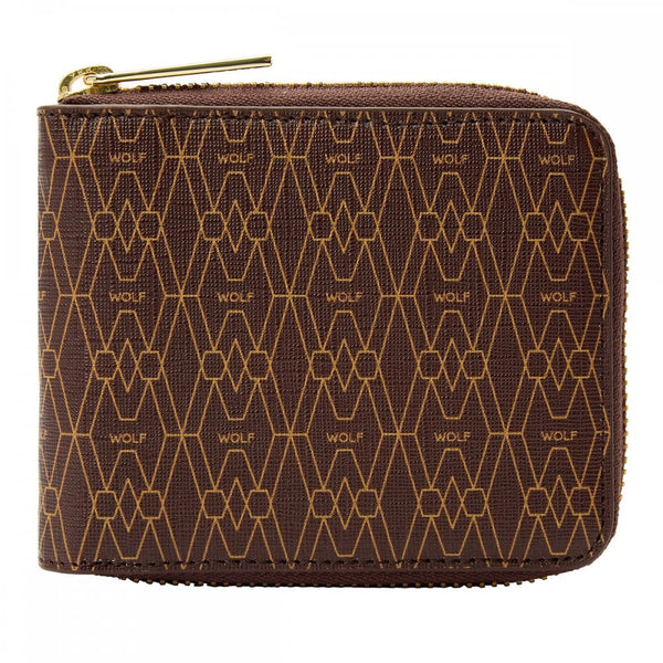 WOLF Signature Vegan Brown Zip Around Wallet