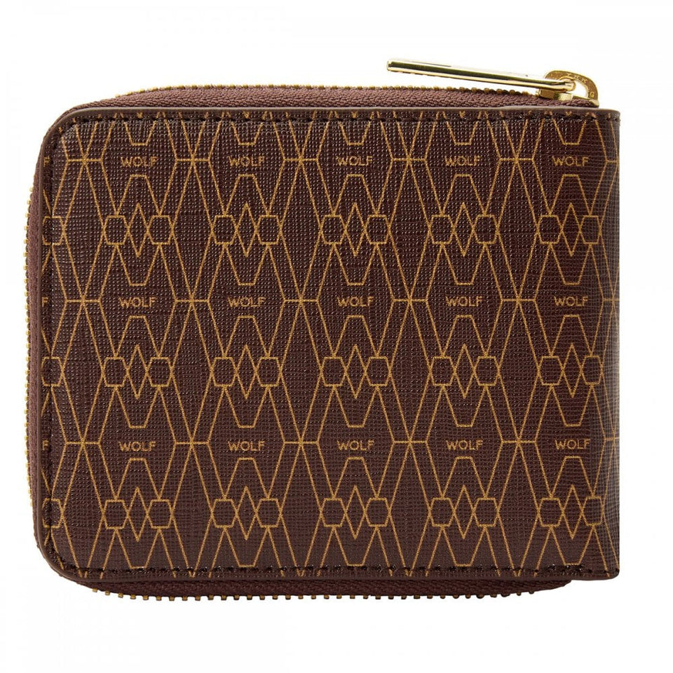 WOLF Signature Vegan Brown Zip Around Wallet