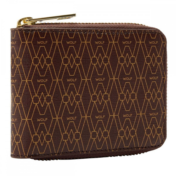 WOLF Signature Vegan Brown Zip Around Wallet
