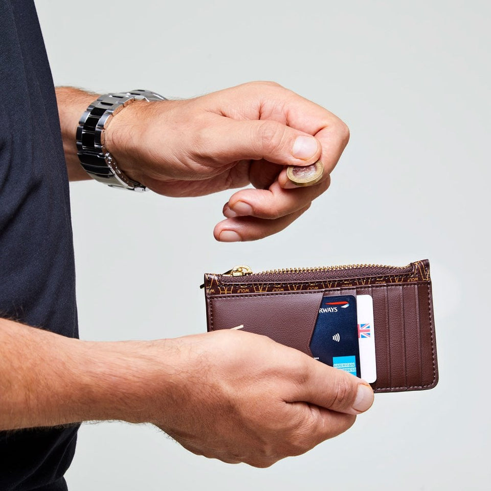 WOLF Signature Vegan Brown Zip Case