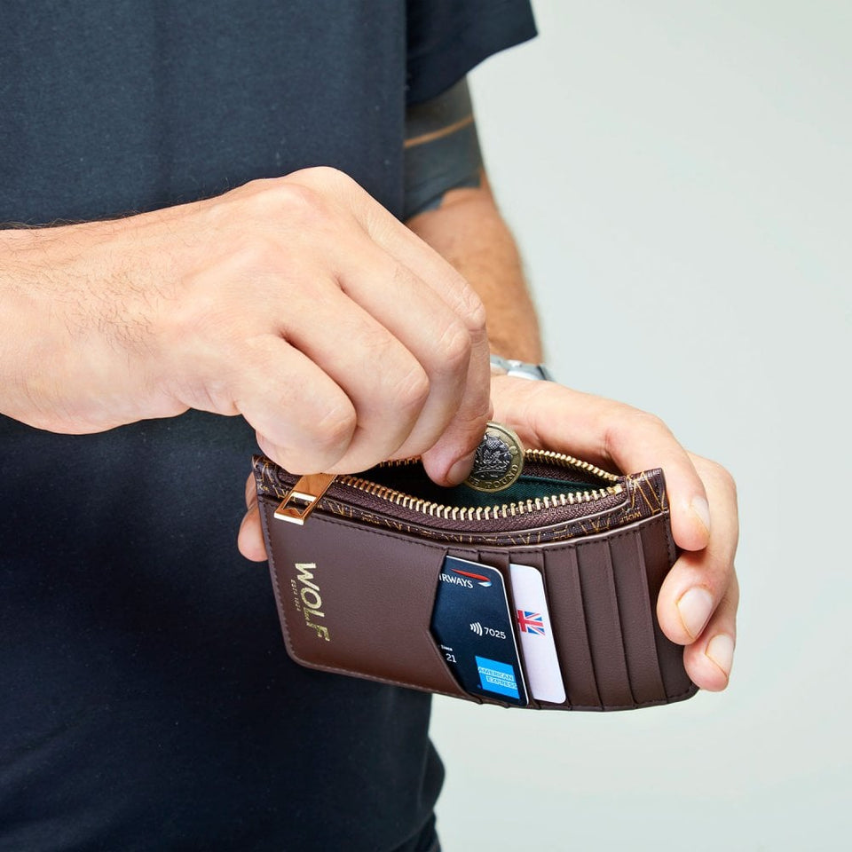 WOLF Signature Vegan Brown Zip Case