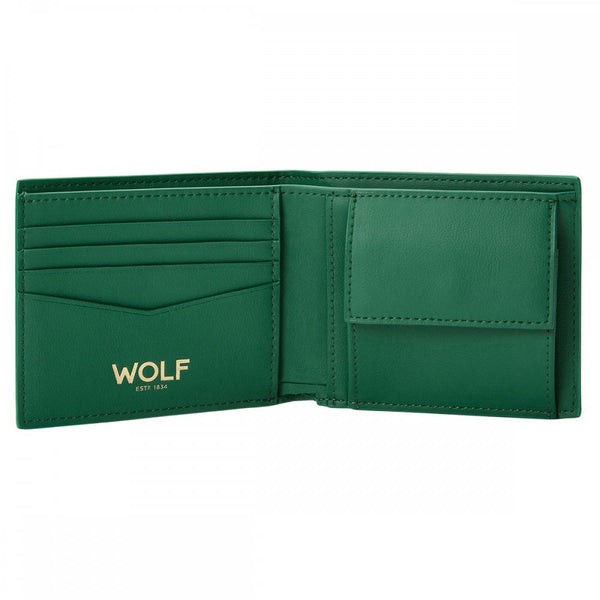 WOLF Signature Vegan Green Billfold Coin Wallet