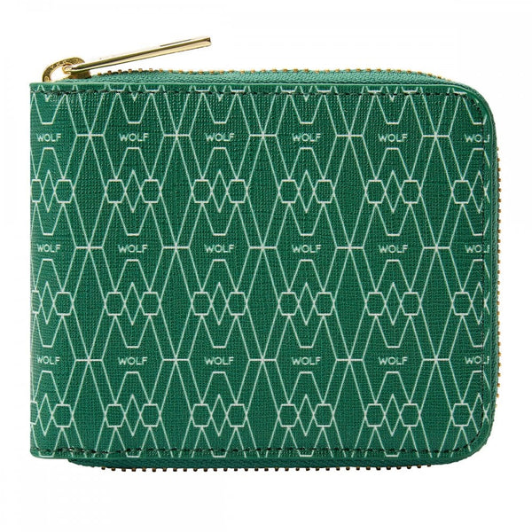 WOLF Signature Vegan Green Zip Around Wallet
