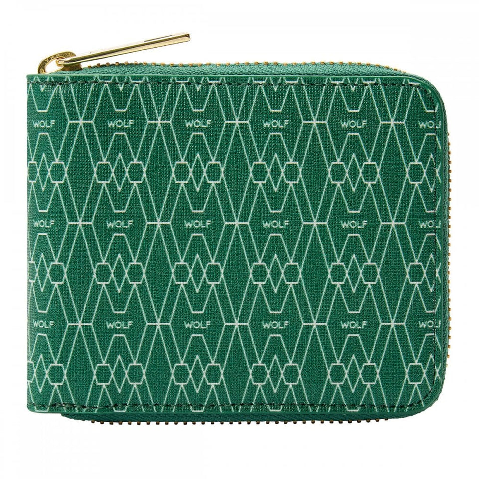 WOLF Signature Vegan Green Zip Around Wallet