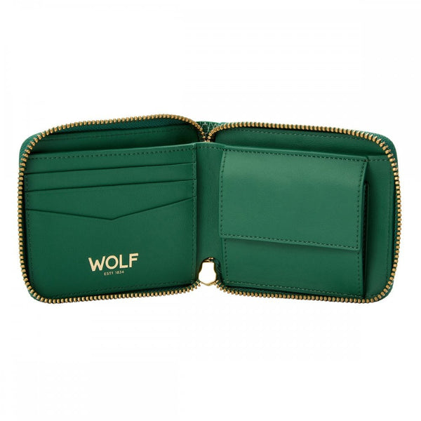 WOLF Signature Vegan Green Zip Around Wallet
