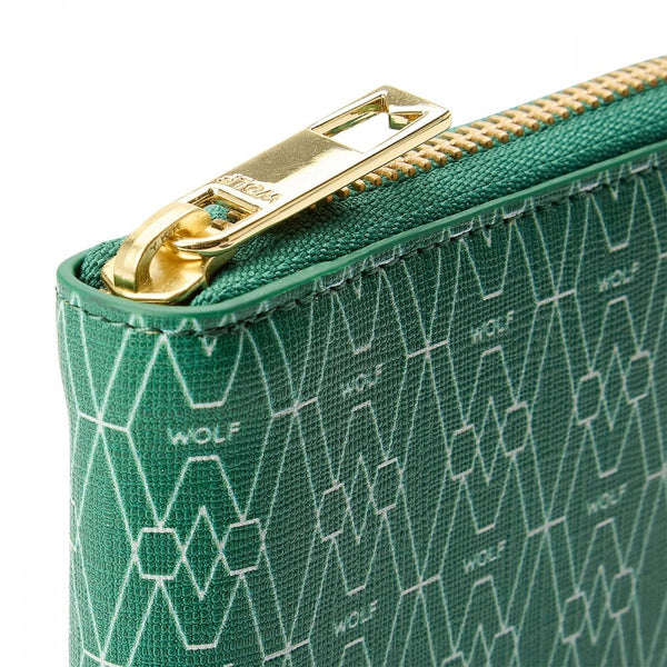 WOLF Signature Vegan Green Zip Around Wallet